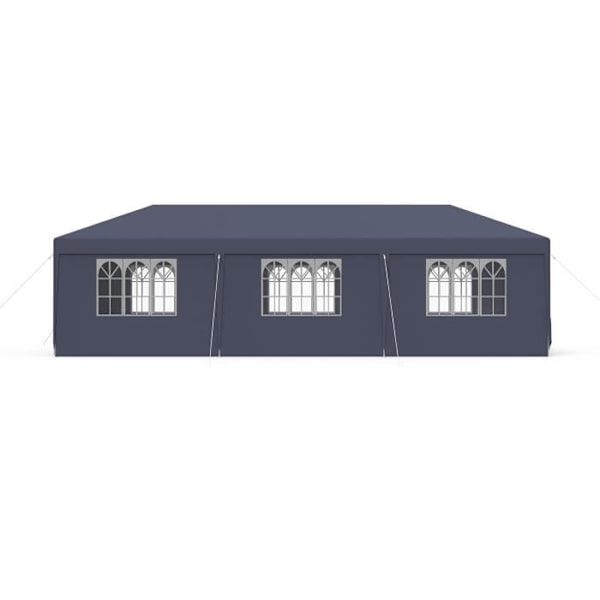 Tonnelle - UISEBRT - 3x9m - Vattentät - UV-skydd - Vindskydd Träkol/Vit