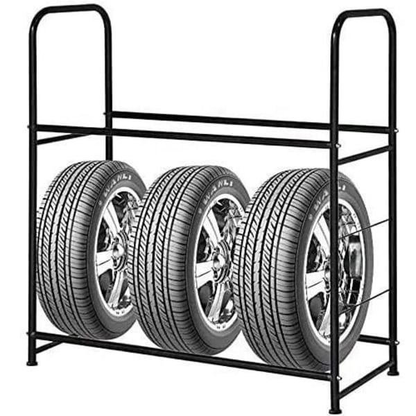 Pyramid däckställ - UISEBRT - 8 däck - Svart - 117 x 107 x 46 cm - Max belastning 180 kg Svart