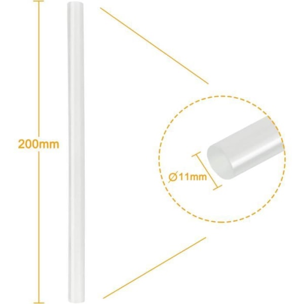 UISEBRT 11×200 mm limstift för DIY-konst eller hemreparationer, 2 kg, halvtransparent