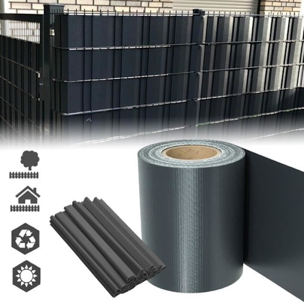 PVC Privacy Screen Strips för dubbelt trådstaket - UISEBRT - Antracit - Väder- och UV-beständig Antracit