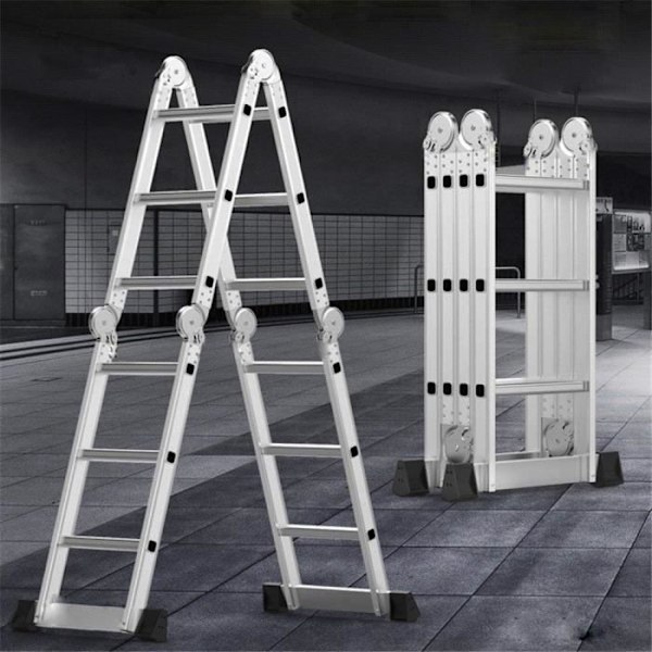 UISEBRT 4x3 aluminium multifunktionsstege - Silver - 150KG Pengar