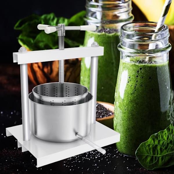 Manuell juicepress - UISEBRT - 5L - Rostfritt stål - Järn - Mått 36x28,5x44,5cm