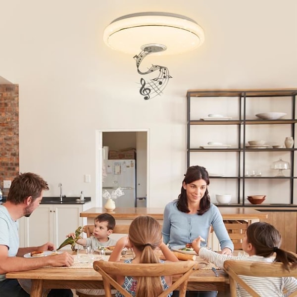 UISEBRT 36W LED-taklampa med fjärrkontroll, Bluetooth-högtalare och APP-kontroll för sovrum, vardagsrum, kök