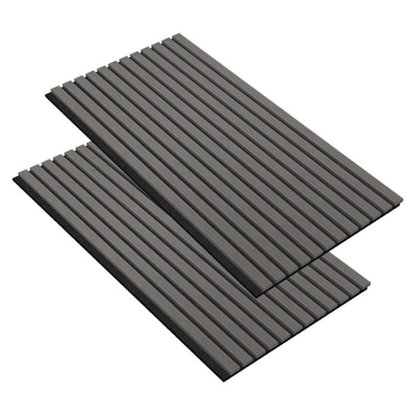 UISEBRT Set med 2 Akustikpaneler 120x60cm Akustisk Isolering Väggdekoration med Lameller för Vardagsrum, Studio (Anthracite) Svart