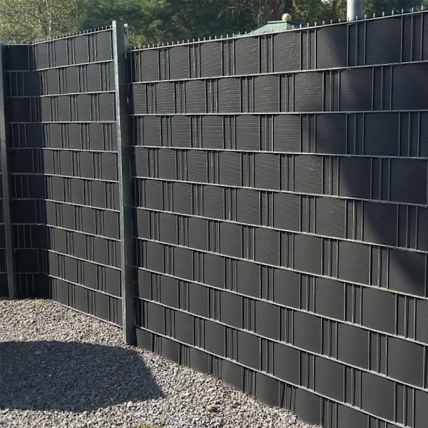 PVC Privacy Screen Strips för dubbelt trådstaket - UISEBRT - Antracit - Väder- och UV-beständig Antracit