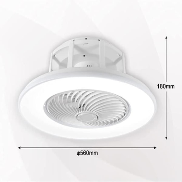 Taklampa Fläkt LED Dimbara - UISEBRT - Ultra Tyst - Fjärrkontroll - Diameter 56cm