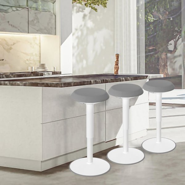 Ergonomisk Taburett - UISEBRT - Höjdjusterbar 54-79cm - Svängande Effekt - Färg Grå - Belastning 140kg svart, ljusgrå, orange, grön