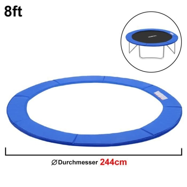 UISEBRT Blå skyddsöverdrag för studsmatta Kant UV-beständig säkerhetsmatta 30 cm bred för studsmatta Ø244 cm