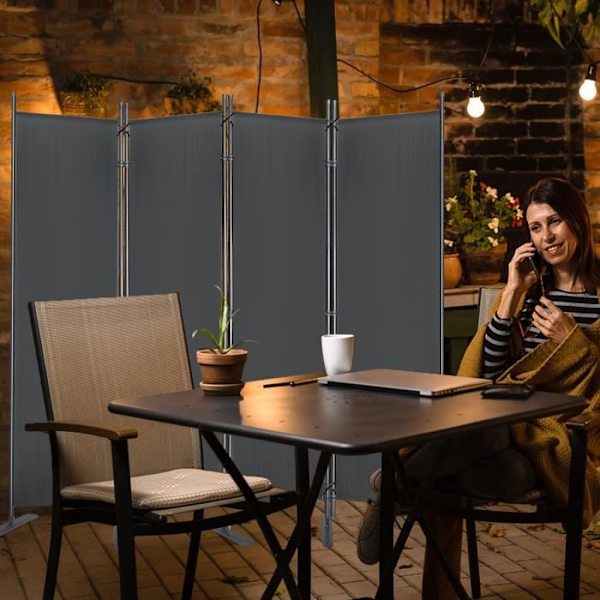 UISEBRT 225 x 180 cm Skärm, Visuellt skydd 4 delar Oberoende partition (Antracit)