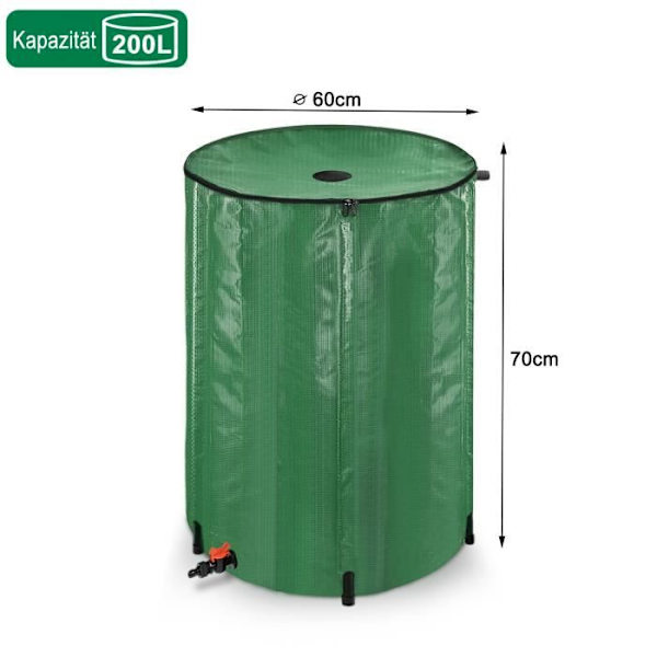 UISEBRT hopfällbar regnvattentank - 200L - Vit - Grön - Overhead tank Grön