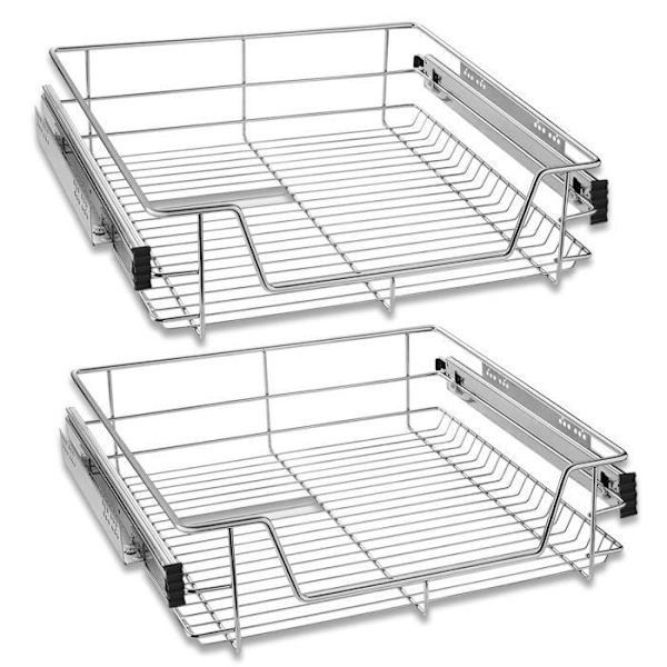 Kökslåda - UISEBRT - 2 Stycken - 60cm - Kromat Metall - Max Belastning 20kg Pengar