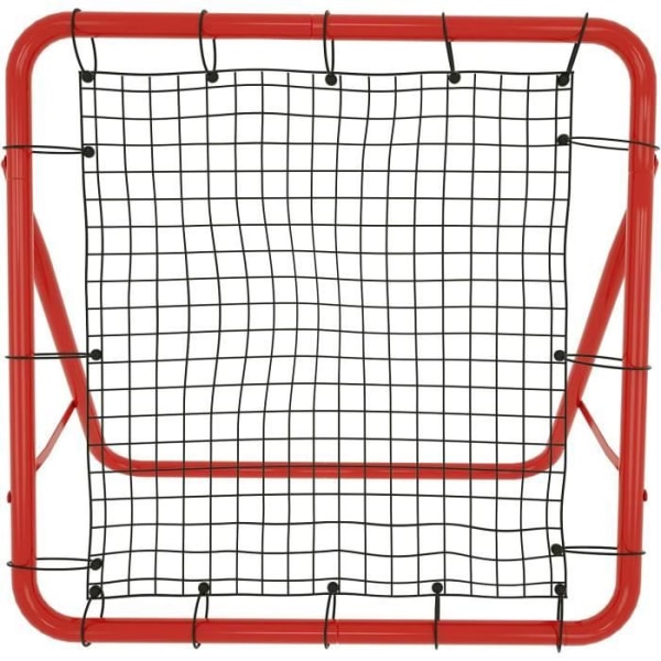 UISEBRT Football Rebound Net, för fotbollsträning, med 5 justerbara nivåer, röd stålram, 100 x 100 x 65 cm