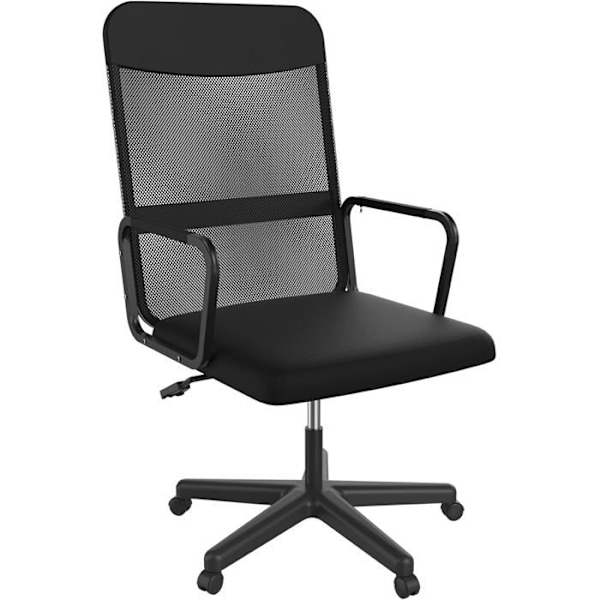 Kontorsstol - UISEBRT - Ergonomisk - Justerbar Höjd - Armar i Stål - Nät Ryggstöd Svart