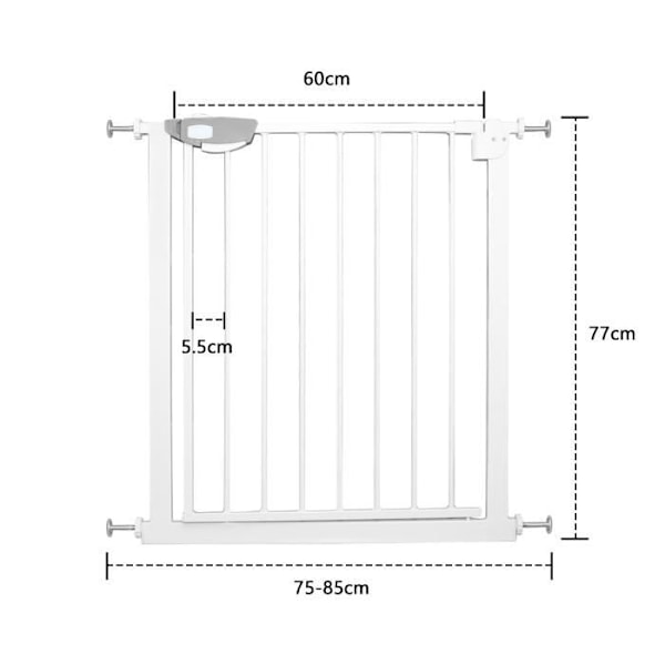 Barnskyddsgrind - UISEBRT - Vit - 75-85cm - Autostängning