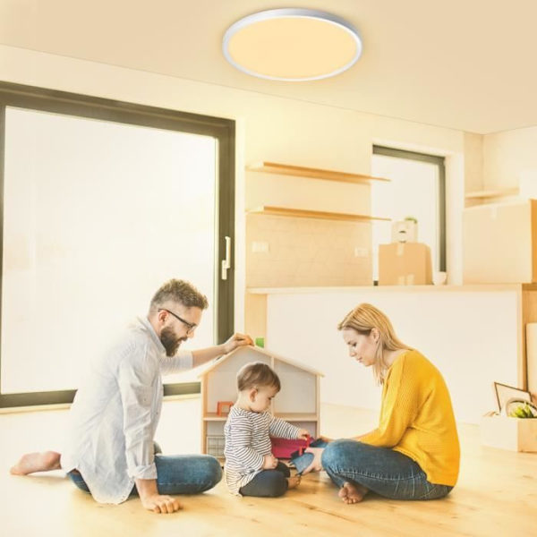 UISEBRT 36W LED platt rund taklampa Taklampa för fuktiga platser IP44 Vattentät för kontor i sovrummet (varmvitt)