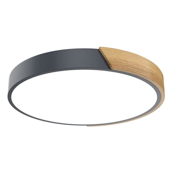 LED-taklampa - UISEBRT - Rund - 60W - Trä & PVC - Kallvit - 30 cm