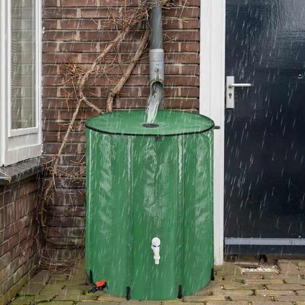 PVC regnvattentank - UISEBRT - 500L - Vit - Grön - Fällbar grön