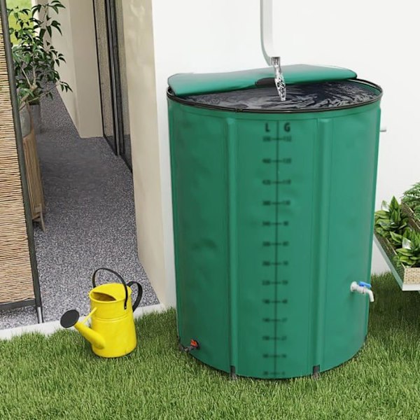 Regnvattenuppsamlare - UISEBRT - 500L - Fällbar - PVC - Grön Grågrön