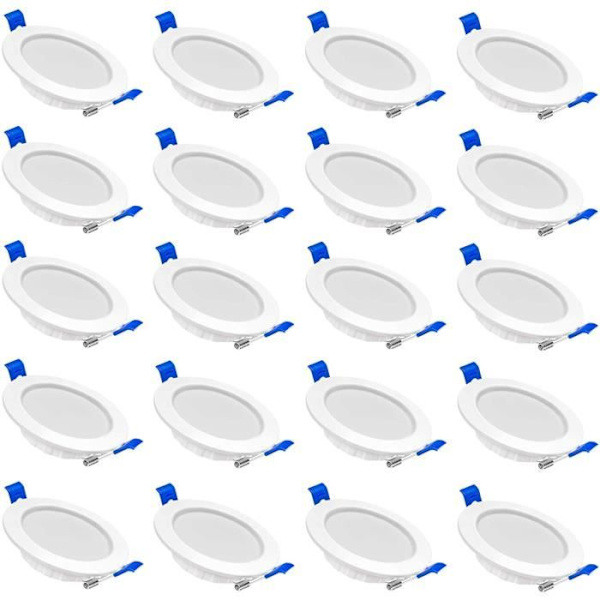 LED-inbyggnadslampa UISEBRT - 20 x 5W - Kallvit - Aluminium Vit kyla