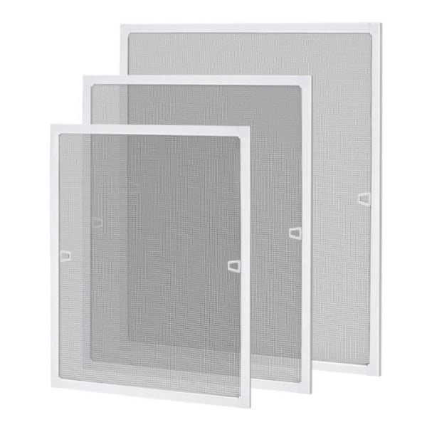 UISEBRT Myggnät i aluminium för fönster - Med ram utan borrning - 120 × 140 cm - Vit