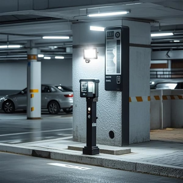 Utomhussäkerhetsbelysning - UISEBRT - 100W - Rörelsedetektor - IP66 - Kallvit Svart