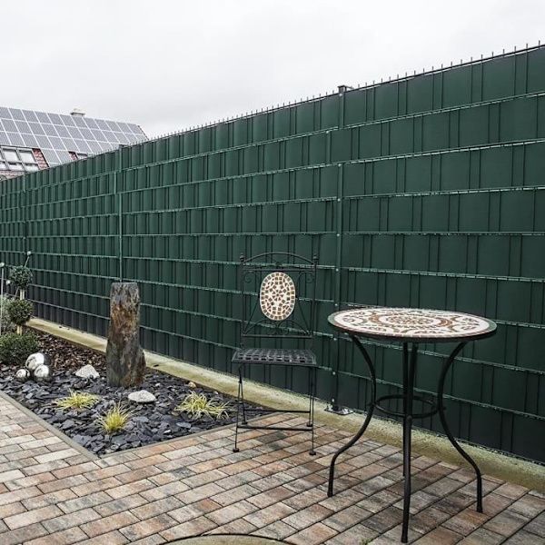 PVC-skyddsremsor för dubbelt trådstaket - UISEBRT - 35m x 19cm - Grönt vindskydd Grön