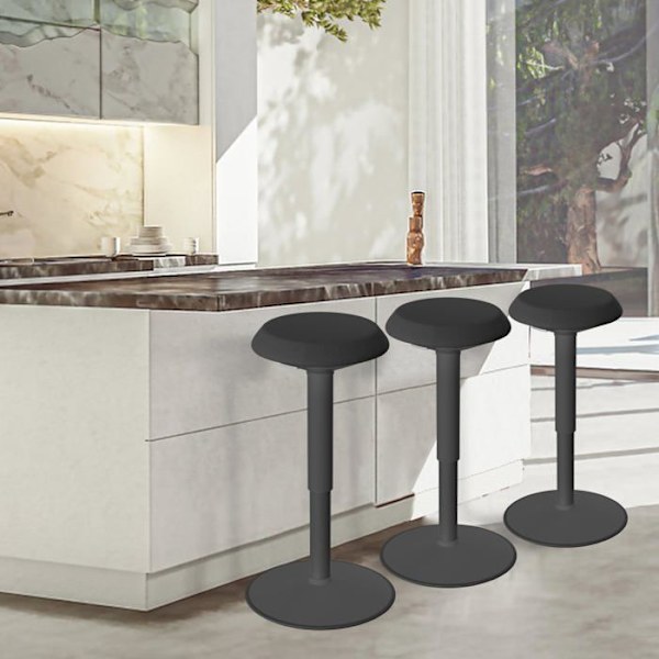 Ergonomisk Pallen - UISEBRT - Justerbar 43-61cm - Svart - Modern Design - Belastar 140kg svart, ljusgrå, orange, grön