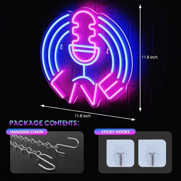 UISEBRT Neon Skylt Gaming Zone USB Strömadapter - Flera Färger Dekorativ LED-lampa för Spelrum, Live