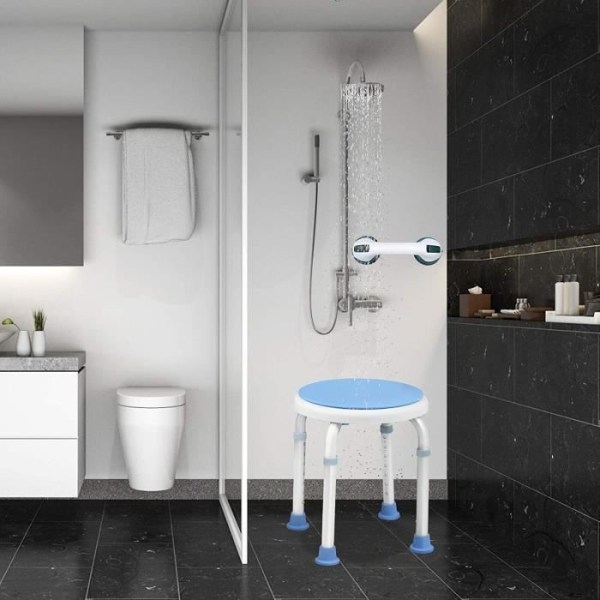 UISEBRT duschpall, 360° justerbar höjd aluminium badpall med handtag för äldre och gravida kvinnor