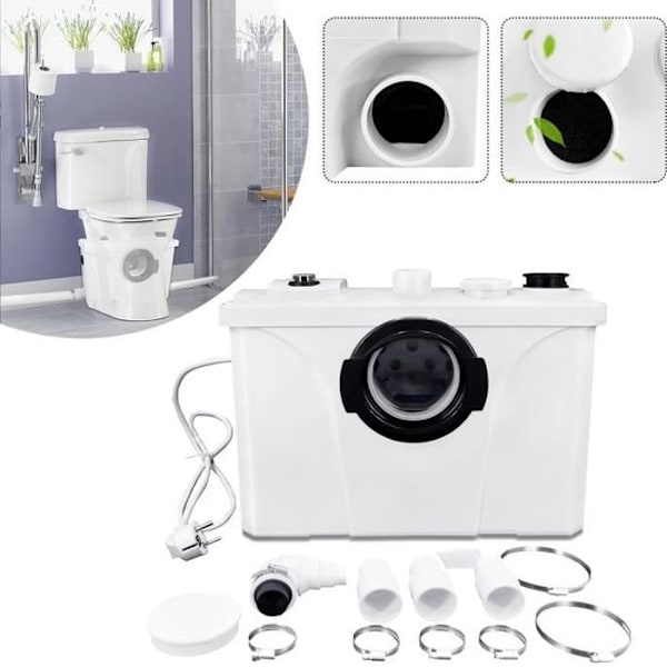 UISEBRT 700W Sanitär macerator för WC, Pompe per Acqua Sporca, 4 IN 1 Pompa di Scarico per Doccia, Cuisine Lavastoviglie, 180L/min Vit