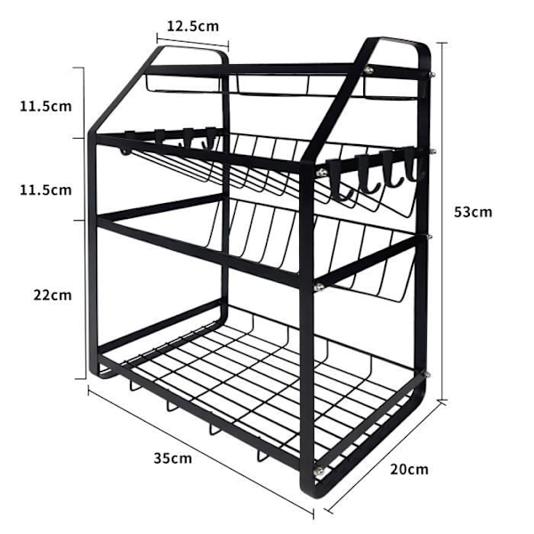 4-lagers metall kryddhylla - UISEBRT - Svart - Multifunktionell och robust