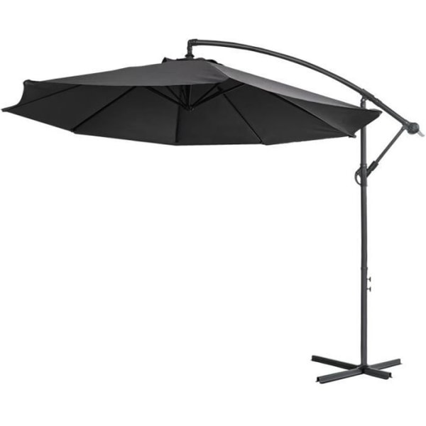 UISEBRT Offset Outdoor Garden Parasoll 300cm - Justerbart Aluminium Parasoll Balkong Parasoll UV-skydd 40+, mörkgrå
