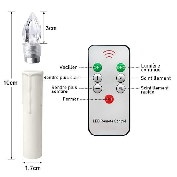 UISEBRT 50 st LED julljus med fjärrkontroll och batteri Flamlösa ljus för julgran, bröllopsdekoration