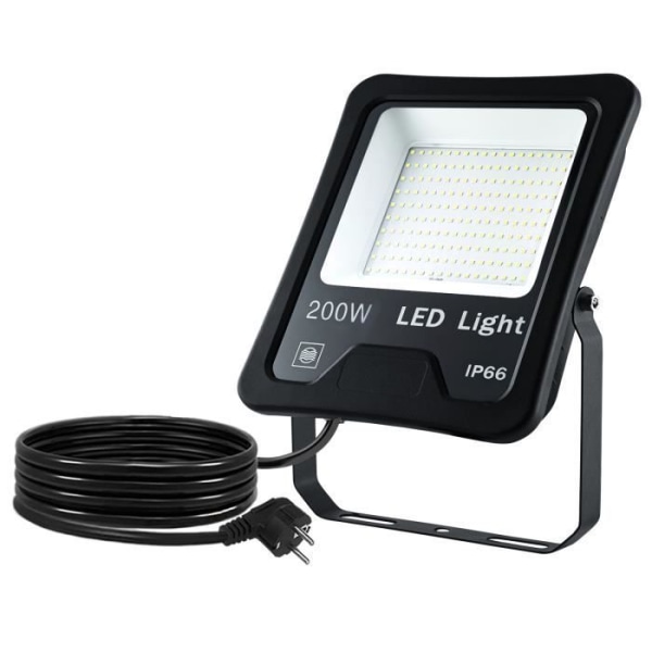LED-konstruktionsstrålkastare med stativ och strömkabel - UISEBRT - 2*200W kallvit