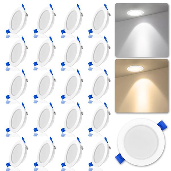 LED-Inbyggnadsspotar - UISEBRT - 20x - 12W - IP44 - Varmvit - Modern Design Vit varmt