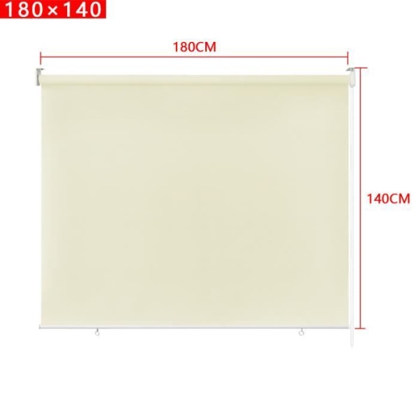 UISEBRT Vertikal rullgardin utomhus, solskyddande rullgardin utomhus UV-skydd (180*140 cm, beige)