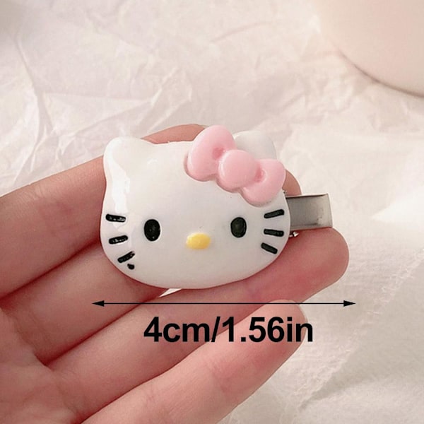 2 st Sanrio Hårnål Japansk Söt Katt Hårnål Hårklämma Tillbehör Rosett Mångsidig M0H7 Red One size 2pcs