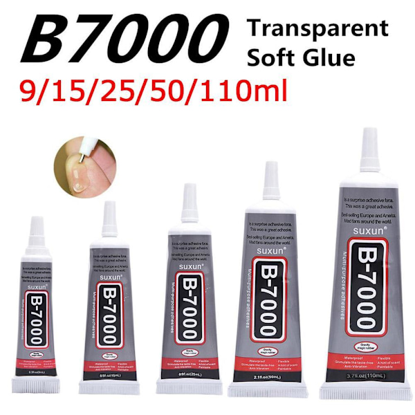 B-7000 Lim 15ml Superlim Mobiltelefon Surfplatta Tätningsmedel AUS Skärm 9CO0 TransparentE 110ml