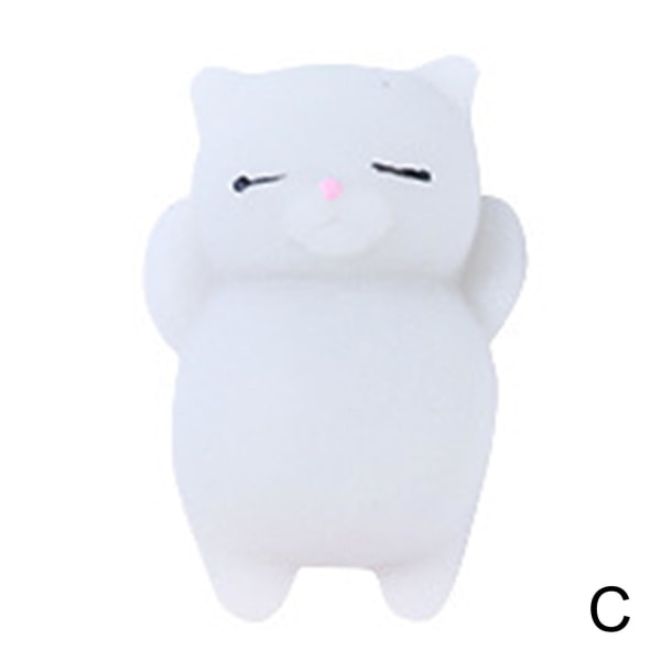 Mini Squeeze Toy Söt tecknad Squishy Kawaii Pink Cat Dekompress grey 1pcs