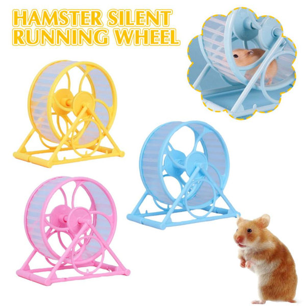 Hamsterhjul Löpning Motion Rulle Tyst Mus Djur Jogging T blue one-size