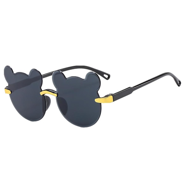 Flickor Pojkar Bågformade Solglasögon Tecknad Björn Barn Anti-UV Utomhusglasögon V3B4 black one-size