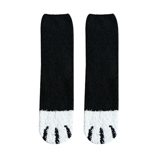 1 Par Varma Vinterstrumpor Flickor Katt Tassar Söta Tjocka Sov Varma Heta Golv^* 4 One size