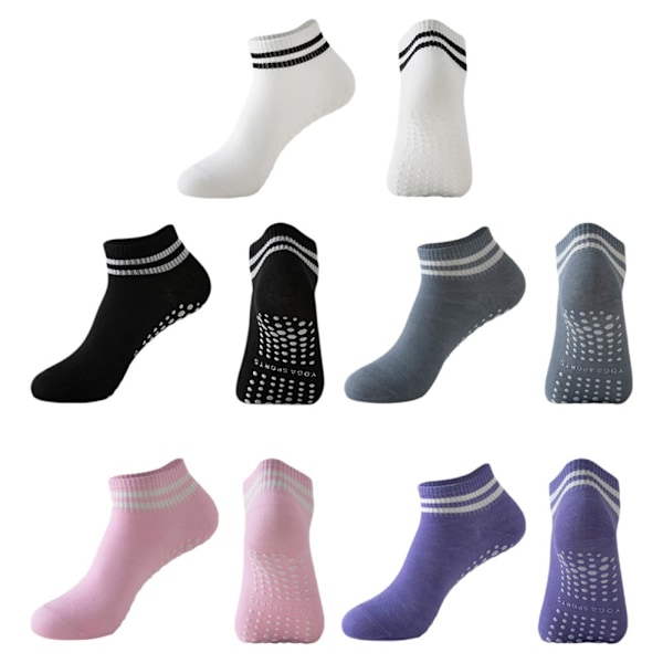 Gripsockor för kvinnor, halkfria pilates yogasockor med dubbla ränder, halkfria träningssockor Z6c9 5pc 5pcs