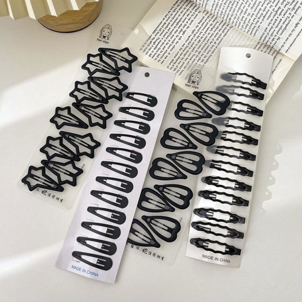 10/12 st svarta stjärnhår clips snap grips emo punk goth party H Water drops 12pcs