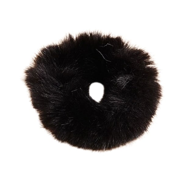 Mjuk och fluffig hårscrunchies, plyschimitation pälshårband peach one-size