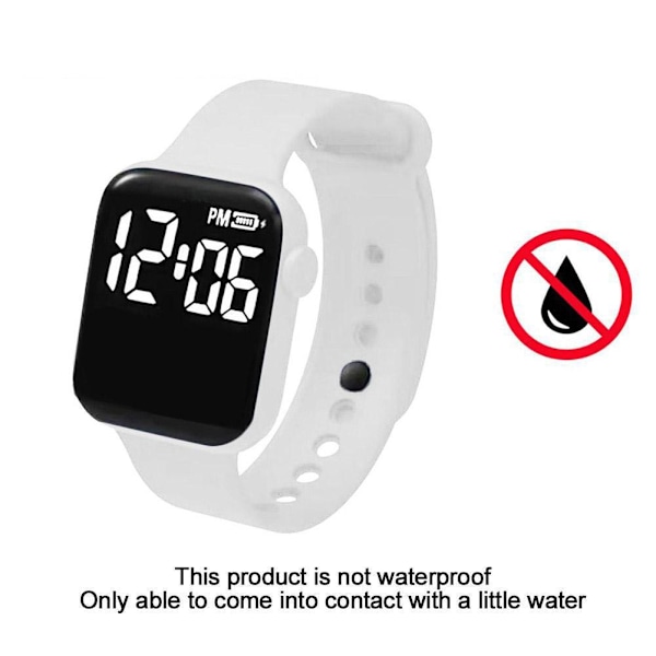 LED Elektronisk Klocka Mode Regnbåge Fyrkantig Silikonklocka Studentarmband Fitness Mode J5O4 Orange One size