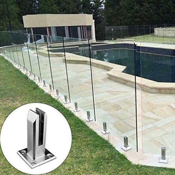 Räckesklämma Glas Klämma Golvstående Trappor Balkong Spindlar-Balustrad. F1R7