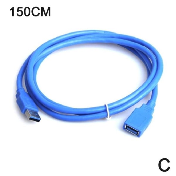 USB 3.0 Typ A hane till hona förlängning datasynkroniseringskabel blueC 150cm