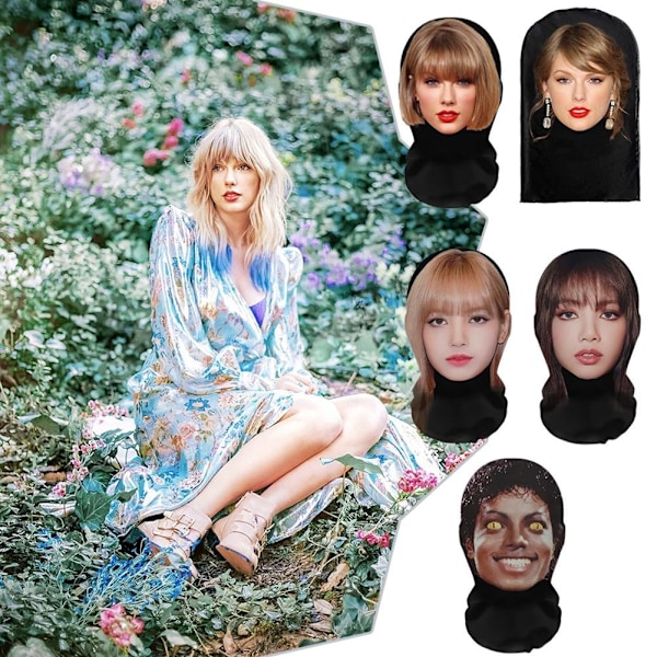 Taylor Swift 3D Mask Lisa 3D-Printad Rolig Huvtröja Ansikte Show Parodi Knepig Balaclava 5-Michael 1 Pc