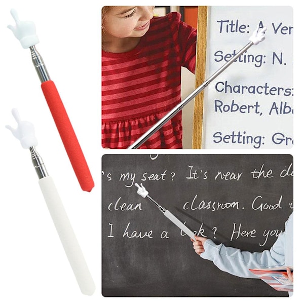 Teleskopisk lärarpekare, Mini Handpekare Fingerpinne 9CB8 red one size